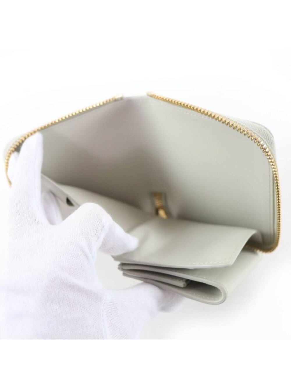 Celine Small Zip Wallet Essential Leather Compact Bifold - Picture 7 of 14